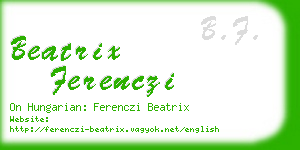 beatrix ferenczi business card